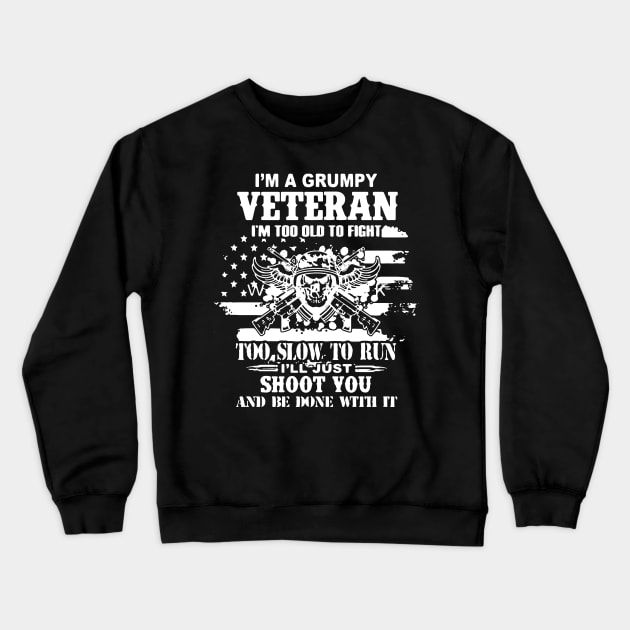 grumpy veteran Crewneck Sweatshirt by whatdlo